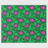 William Morris-Anemone, Smaragdgrün und Fuchsie Geschenkpapier (Flach)