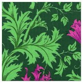 William Morris-Anemone, Smaragdgrün und Fuchsie Stoff (Nahaufnahme)