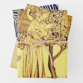 William Morris ANGELS Wrapping Paper Flat Sheet Geschenkpapier Set (Beispiel)