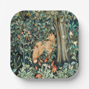 William Morris Antik-Fuchs-Wald-Tapeten-Kunst Pappteller