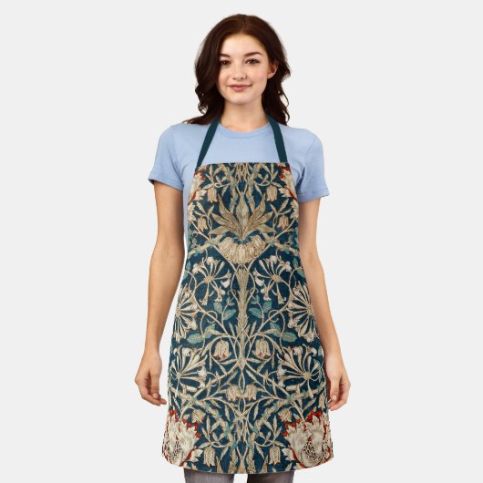 William Morris Antike Geißblatt Blumen Schürze (Getragen)