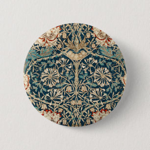 William Morris Antike Geißblatt Blumenmuster Button