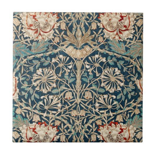 William Morris Antike Geißblatt Blumenmuster Fliese (Vorderseite)