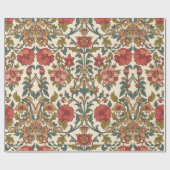 William Morris Antike rosa Rosen Blumenmuster Geschenkpapier (Flach)