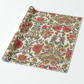 William Morris Antike rosa Rosen Blumenmuster Geschenkpapier (Ungerollt)