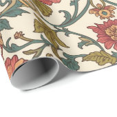 William Morris Antike rosa Rosen Blumenmuster Geschenkpapier (Rolleneckpunkt)