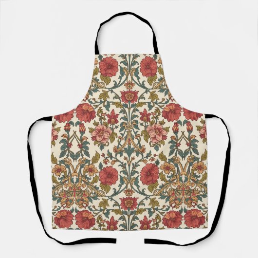 William Morris Antike rosa Rosen Blumenmuster Schürze (Vorderseite)