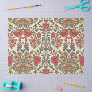 William Morris Antike rosa Rosen Blumenmuster Seidenpapier
