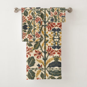 William Morris Antikes Geißblatt-Blumenmuster Badhandtuch Set