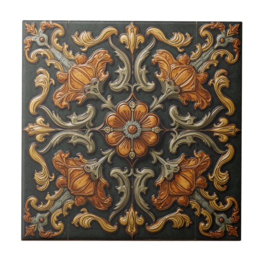 William Morris Antikes Geißblatt-Blumenmuster Fliese (Vorderseite)
