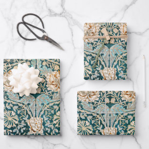 William Morris Antikes Geißblatt Blumenmuster Geschenkpapier Set