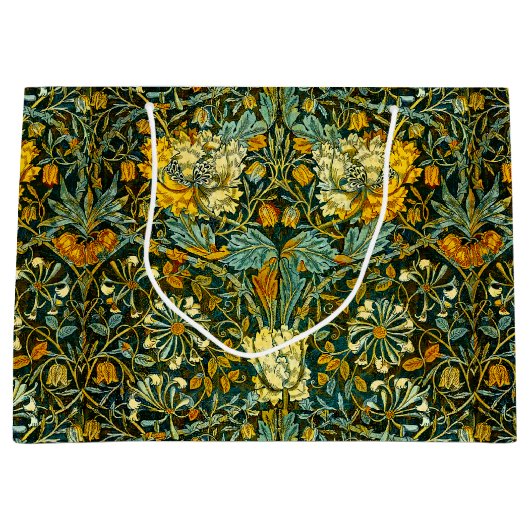 William Morris Antikes Geißblatt Blumenmuster Große Geschenktüte (Vorderseite)
