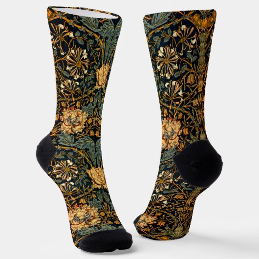 William Morris Antikes Geißblatt Blumenmuster Socken (Gewinkelt)