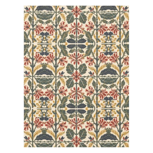 William Morris Antikes Geißblatt-Blumenmuster Tischdecke (Vorderseite)