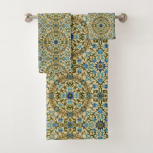 William Morris - Antique 1873 Vine & Blume Muster Badhandtuch Set