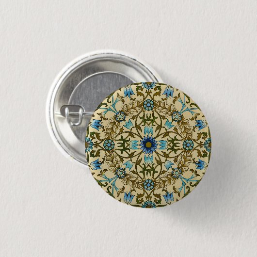 William Morris - Antique 1873 Vine & Blume Muster Button (Vorne & Hinten)