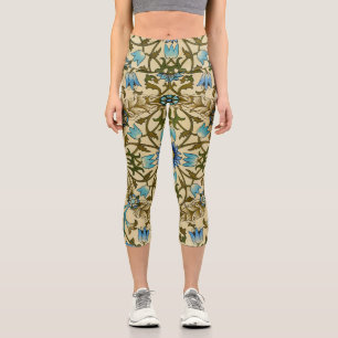 William Morris - Antique 1873 Vine & Blume Muster Capri Leggings