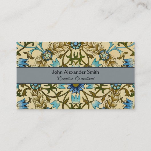 William Morris - Antique 1873 Vine & Blume Muster Visitenkarte (Vorderseite)