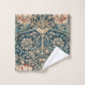William Morris Antique Honeysuckle Blumenmuster Badhandtuch Set (Waschlappen)
