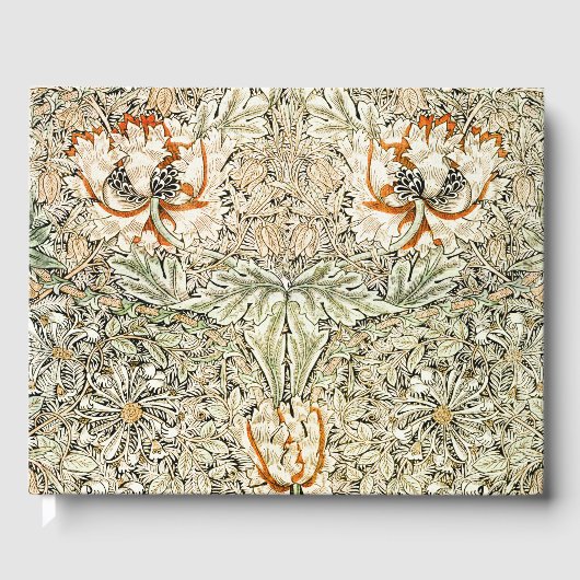 William Morris Antique Honeysuckle Floral Classic Gästebuch (Vorderseite)
