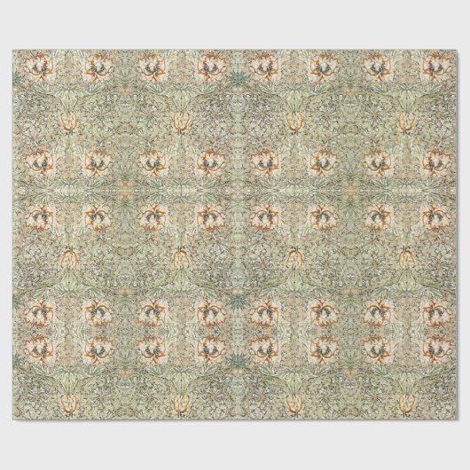 William Morris Antique Honeysuckle Floral Classic Geschenkpapier (Flach)