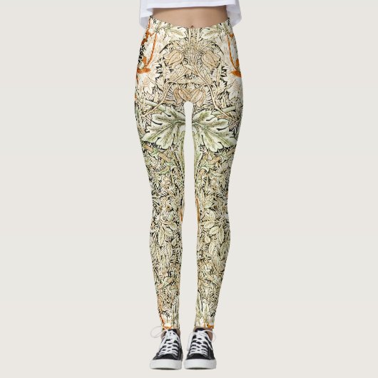William Morris Antique Honeysuckle Floral Classic Leggings (Vorderseite)