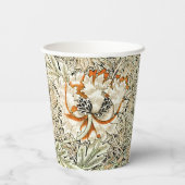 William Morris Antique Honeysuckle Floral Classic Pappbecher (Rückseite)