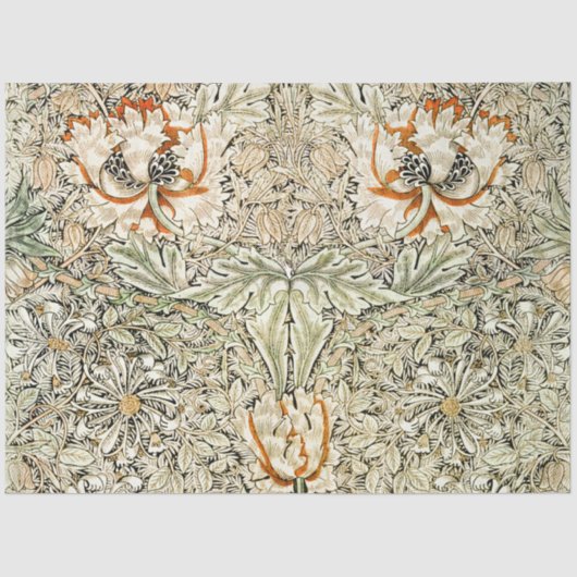 William Morris Antique Honeysuckle Floral Classic Seidenpapier (Vorderseite)