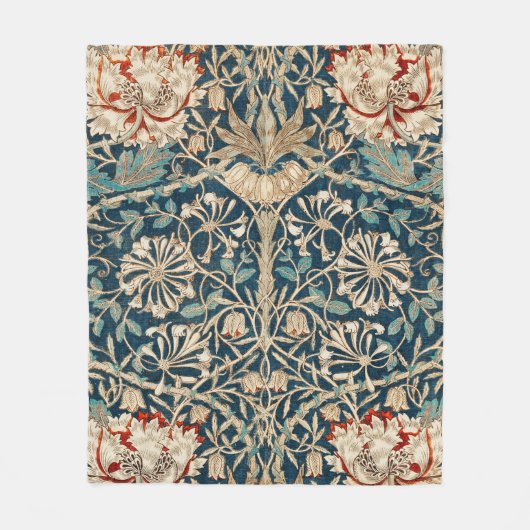 William Morris Antique Honeysuckle Floral Fleecedecke (Vorderseite)