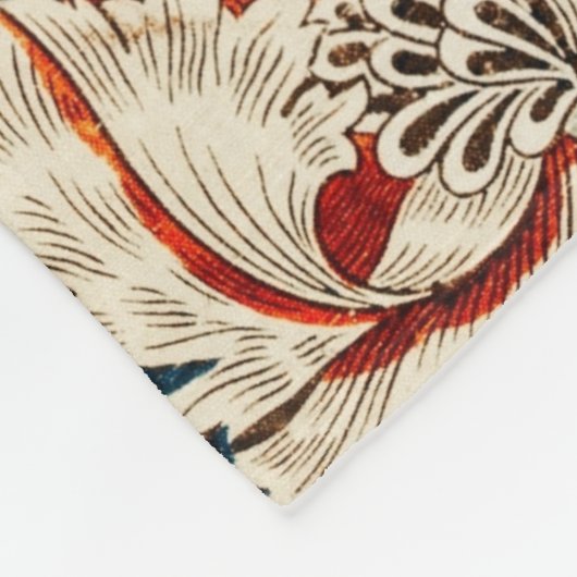 William Morris Antique Honeysuckle Floral Fleecedecke (Ecke)