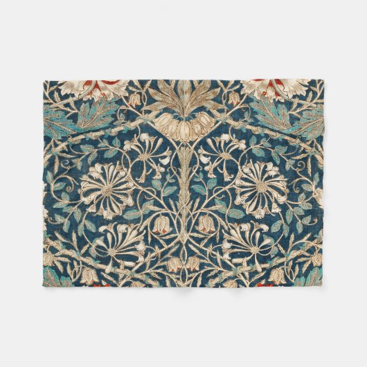 William Morris Antique Honeysuckle Floral Fleecedecke (Vorderseite (Horizontal))