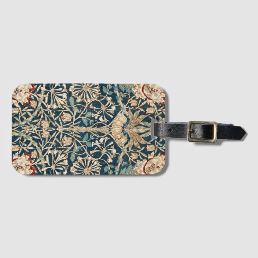 William Morris Antique Honeysuckle Floral Gepäckanhänger (Vorderseite (Horizontal))
