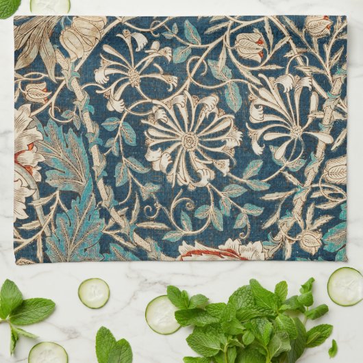 William Morris Antique Honeysuckle Floral Geschirrtuch (Gefaltet)