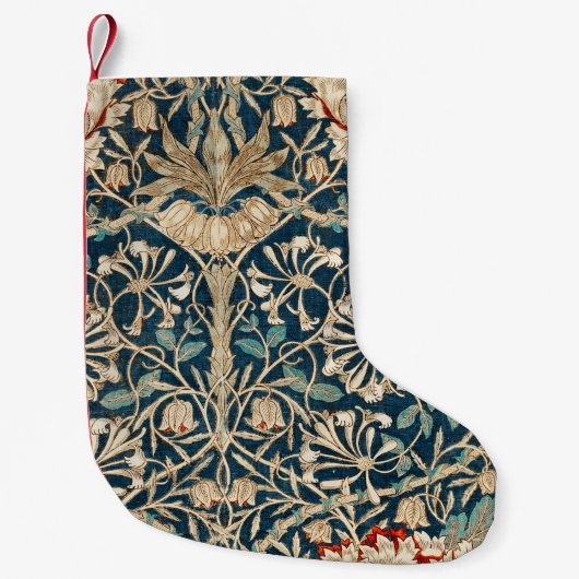William Morris Antique Honeysuckle Floral Kleiner Weihnachtsstrumpf (Vorderseite)
