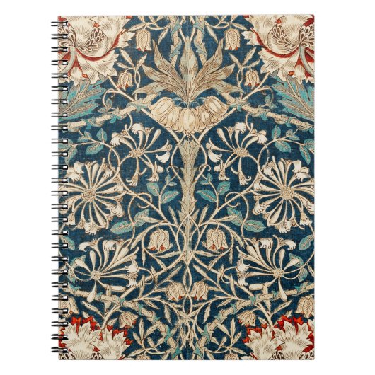 William Morris Antique Honeysuckle Floral Notizblock (Vorderseite)