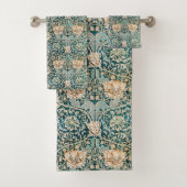 William Morris Antique Honeysuckle Floral Pattern Badhandtuch Set (Insitu)