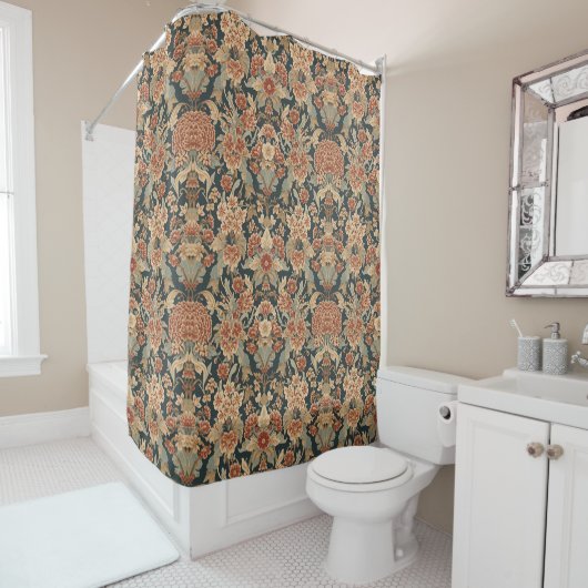 William Morris Antique Honeysuckle Floral Pattern Duschvorhang (Beispiel)