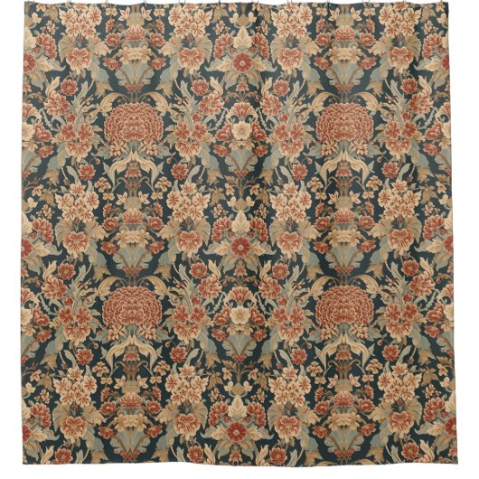 William Morris Antique Honeysuckle Floral Pattern Duschvorhang (Vorderseite)