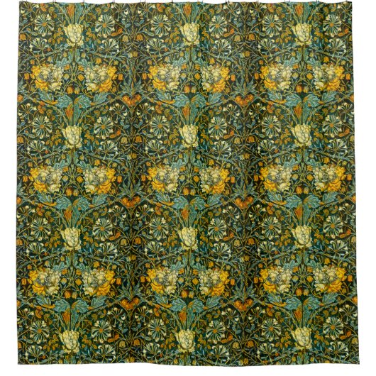 William Morris Antique Honeysuckle Floral Pattern Duschvorhang (Vorderseite)