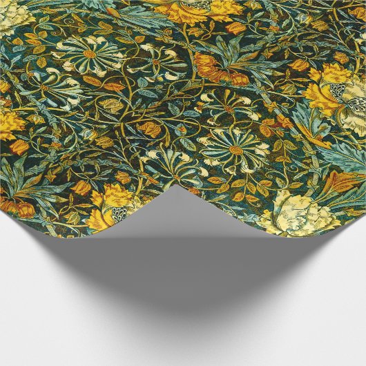 William Morris Antique Honeysuckle Floral Pattern Geschenkpapier (Ecke)