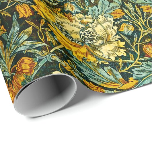 William Morris Antique Honeysuckle Floral Pattern Geschenkpapier (Rolleneckpunkt)