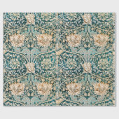 William Morris Antique Honeysuckle Floral Pattern Geschenkpapier (Flach)