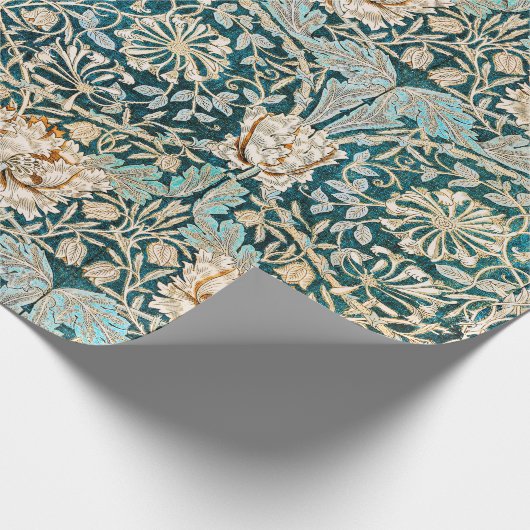William Morris Antique Honeysuckle Floral Pattern Geschenkpapier (Ecke)