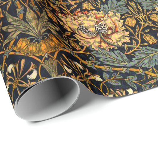 William Morris Antique Honeysuckle Floral Pattern Geschenkpapier (Rolleneckpunkt)