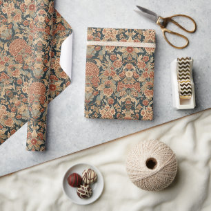 William Morris Antique Honeysuckle Floral Pattern Geschenkpapier