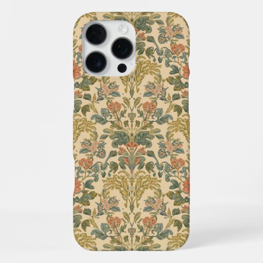 William Morris Antique Honeysuckle Floral Pattern iPhone Hülle (Rückseite)