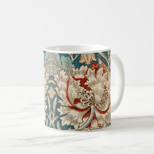 William Morris Antique Honeysuckle Floral Pattern Kaffeetasse (VorderseiteRechts)