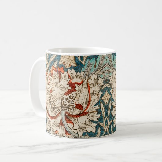 William Morris Antique Honeysuckle Floral Pattern Kaffeetasse (Vorderseite Links)