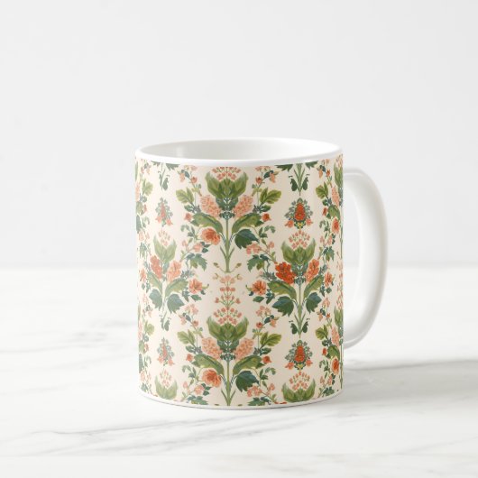 William Morris Antique Honeysuckle Floral Pattern Kaffeetasse (VorderseiteRechts)