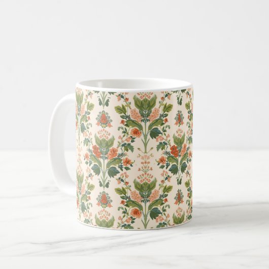 William Morris Antique Honeysuckle Floral Pattern Kaffeetasse (Vorderseite Links)